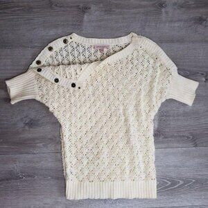 Philosophy Republic Clothing Womens Ivory Crochet Sweater Top Size S